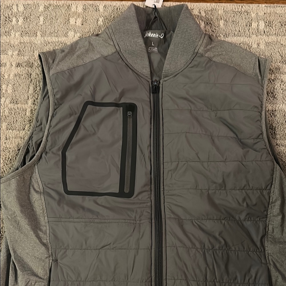 Johnnie-O grey zippered vest   Size L   New with tags